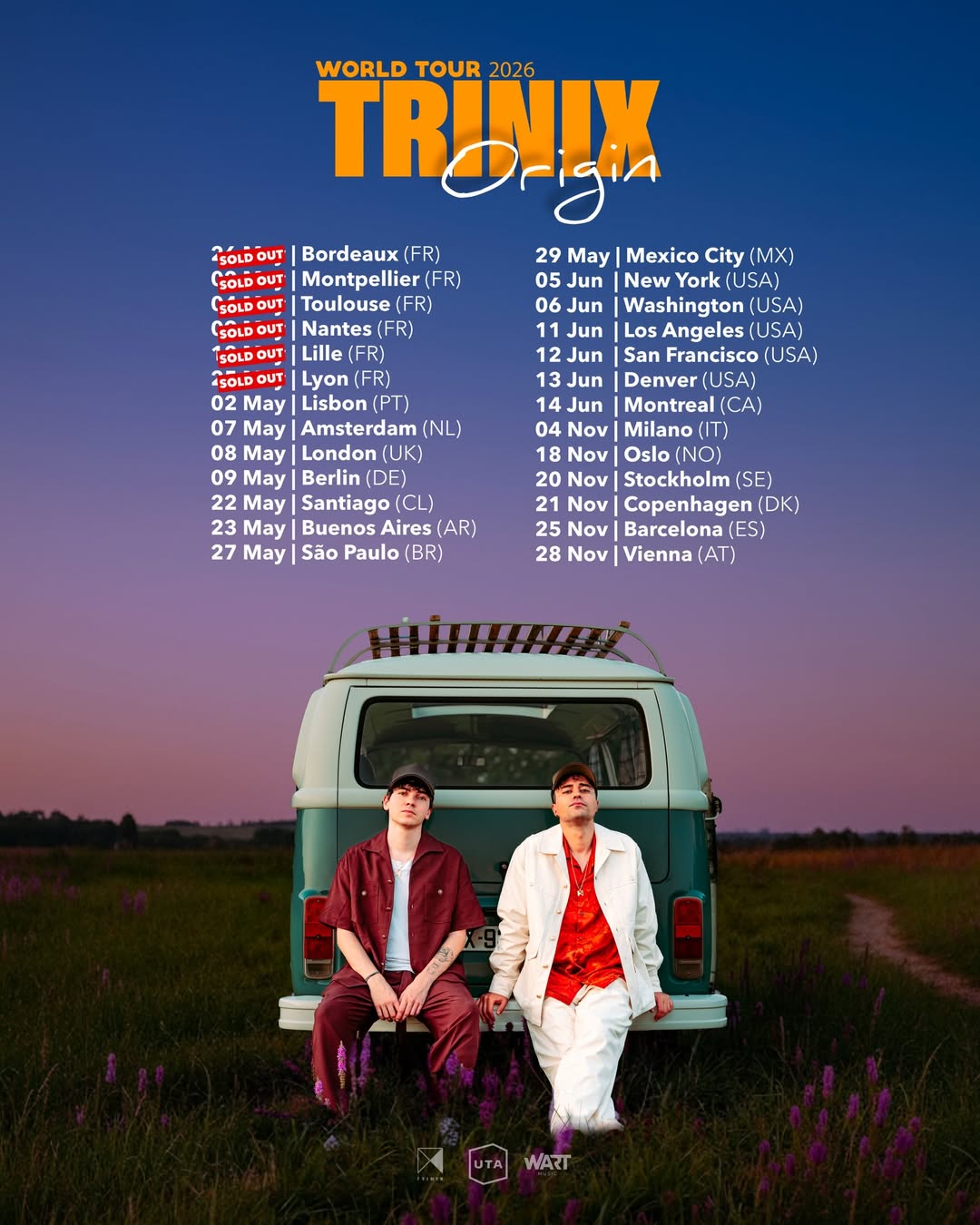 TRINIX Origin World Tour Poster 2026